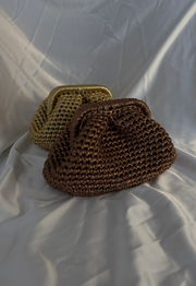 Double amor bag | תיק סרוג זהב וברונזה