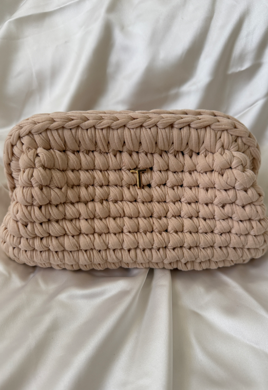 Nude mila bag | תיק סרוג בעבודת יד