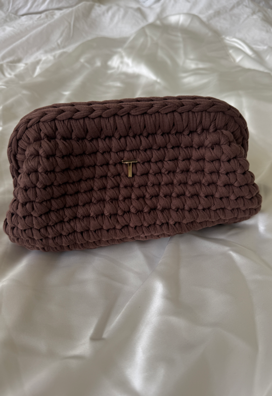Brown mila bag| תיק סרוג חום